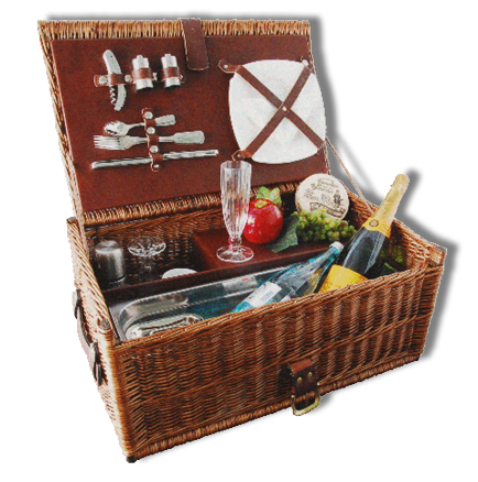 Cottage Style Picknickkorb mit gekühlten Lebensmitteln